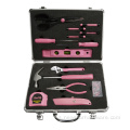 14 piezas Lady Pink Tool Set Case de aluminio